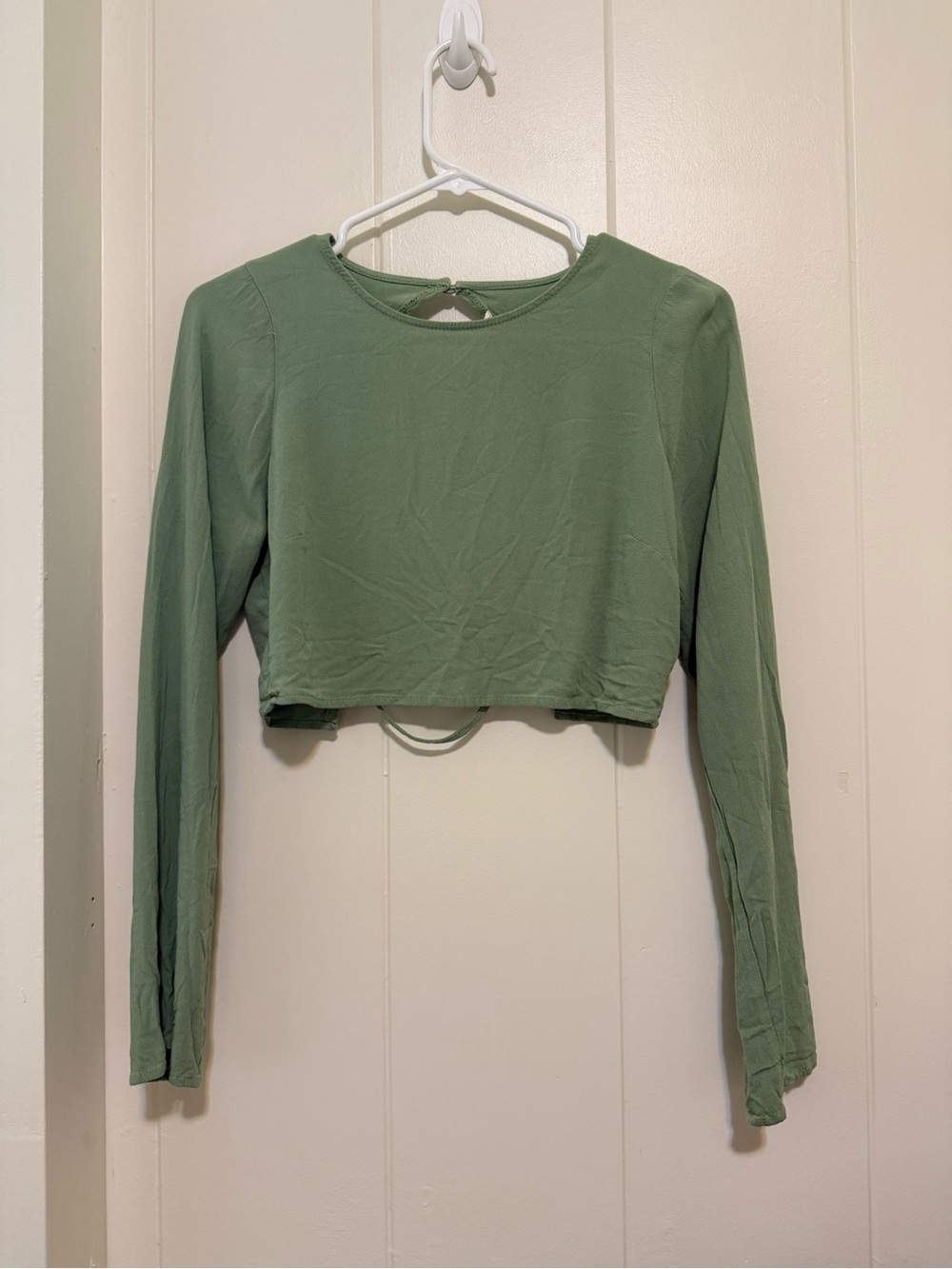 L.A. Hearts Green Lace-Up Crop Top